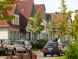 Ряд домов в "Altsiedlung Kamp-Lintfort"