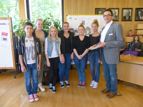 Gewinner der Rathausrallye mit Bürgermeister Landscheidt