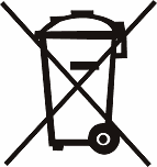 Symbol Elektro- und Elektronikgeräteschrott (durchgestrichene Restmülltonne)