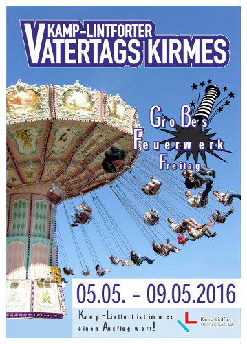 Plakat Vatertagskirmes 05.05. bis 09.05.2016