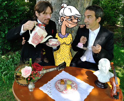 Das Duo Ratzfatz mit Oma LaPaloma beim Picknick