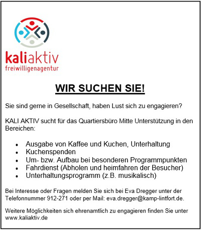 Anzeige auf der Suche nach Ehrenamt