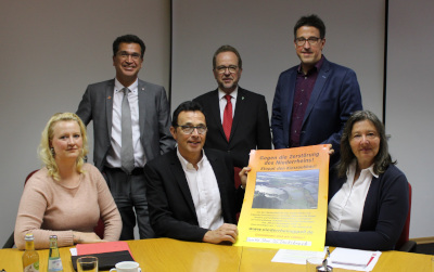 (von links nach rechts) Denise Cleve, Frank Tatzel, Professor Dr. Landscheidt, Dr. Ansgar Müller, Renè Schneider, Melanie Gronau