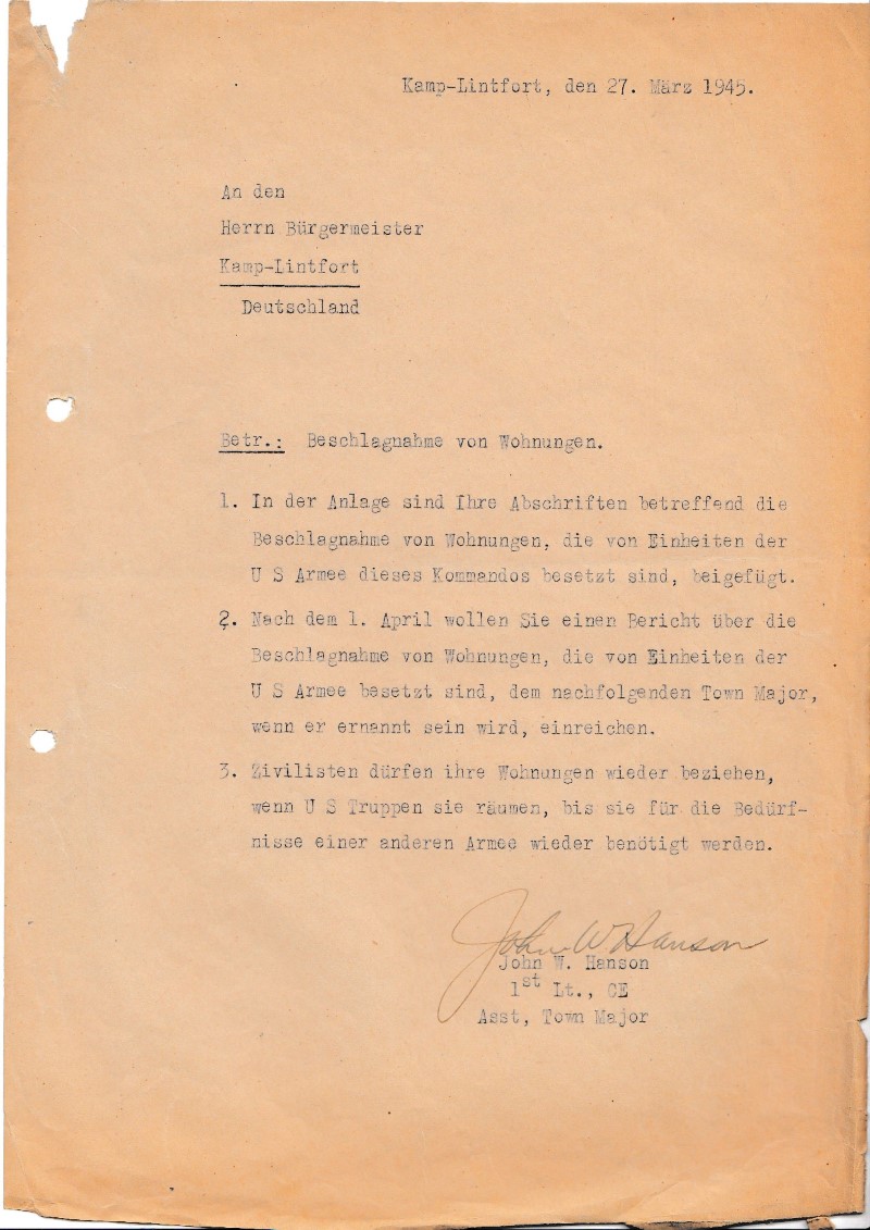 Beschlagnahme von Wohnungen