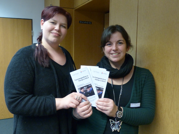 Tanja Reckers, Caritasverbad Moers-Xanten e.V., und Sandra Szumotalski, Stadt Kamp-Lintfort