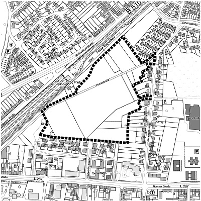 Überblick: Baugebiet Moerser Straße West