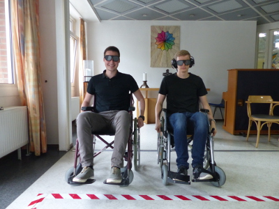 Der Rollstuhl-Parcours war eine beliebte Station beim Social Day