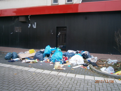 Müllhaufen in der Innenstadt
