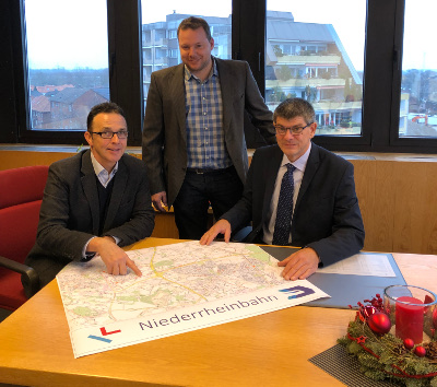 Bürgermeister Prof. Dr. Christoph Landscheidt, stellv. Planungsamtsleiter Arne Gogol, R.A.T.H. Gruppe Herbert Häner