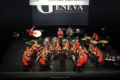 Das englische Blasorchester „Durham Miners Band“ gibt ihr erstes von drei Konzerten in der Stadthalle Kamp-Lintfort