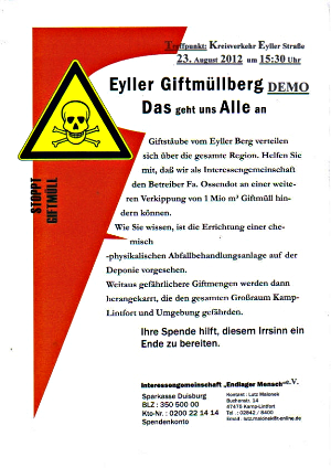 Plakat Demoaufruf am 23.08.12