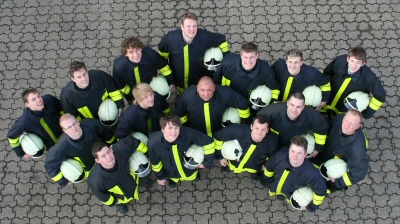 Teilnehmer der Grundausbild bei der Feuerwehr Kamp-Lintfort