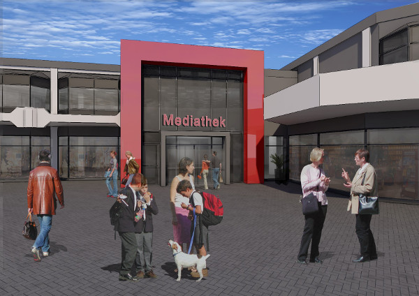 Geplanter Eingang Mediathek Innenstadt
