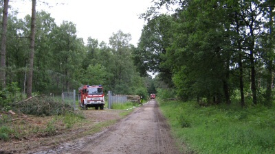 Übung der Feuerwehr in der Leucht